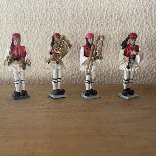 Athens Evzones band soldier miniatures, set of 4 musicians