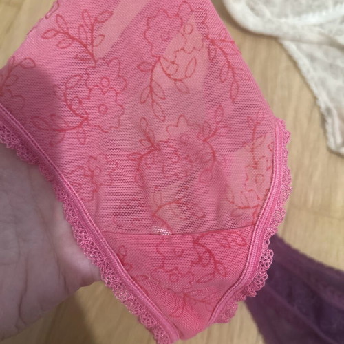 String panties new, pack of 3, S/M, beige and pink