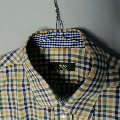Arido men's checked shirt like new, 100% cotton, size M