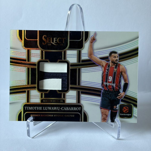 2025-26 Panini Select Euroleague Timothy Luwawu-Cabarrot Select Threads White Prizm Patch /49 like new