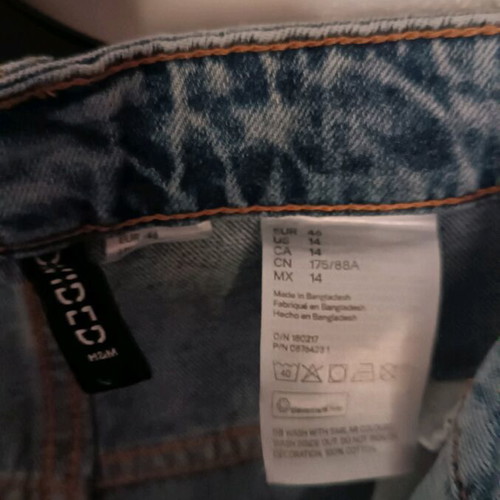 High-waisted pants with rhinestones from H&M like new, size 46