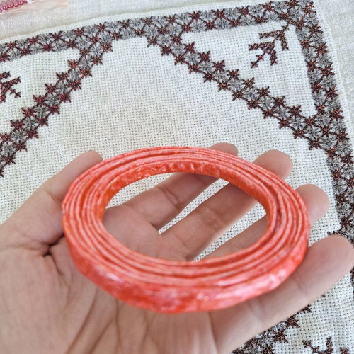 Bangle bracelet red made to order from recycled paper