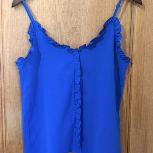Shein women's electric blue top with ruffles XS
