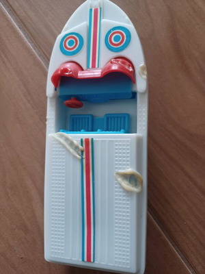 Vintage plastic toy boat used