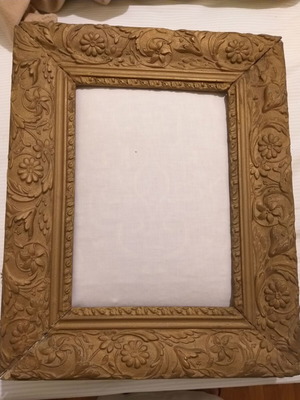 Antique carved wooden frame used, 1930s decade
