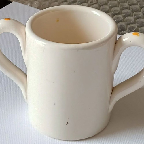 Ladybug mug new, hand painted earthenware for toddlers