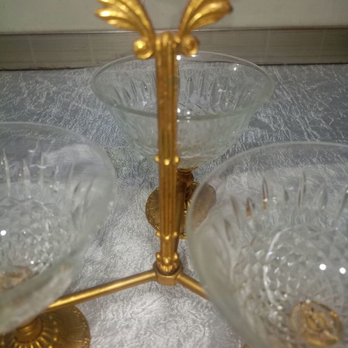 Vintage crystal fondue used