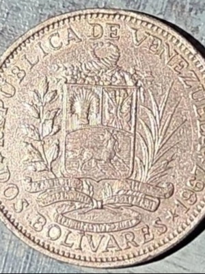 2 Bolivares Venezuela coin 1967, nickel