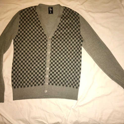 One Million Bucks cardigan size S used, grey checkered pattern
