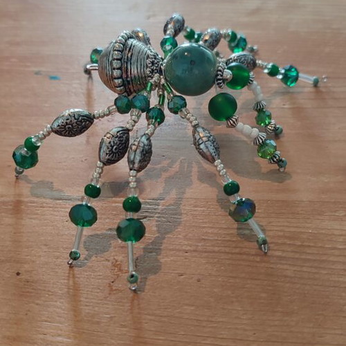 Handbeaded spider sculpture made of beads
