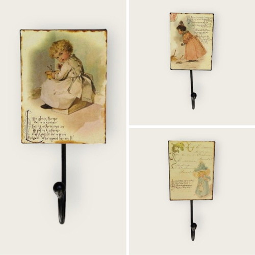 Metal vintage hooks set of 3 new