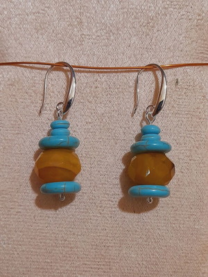 Silver earrings 925 with semi-precious stones new