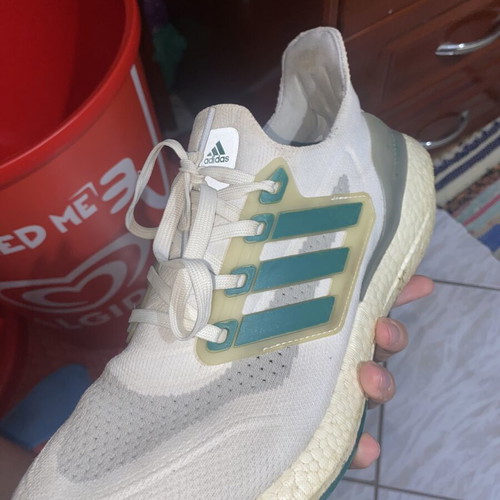 Adidas Ultraboost running shoes white green size 42
