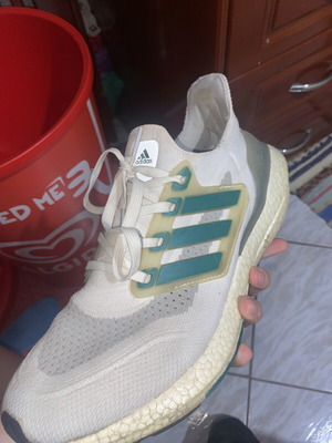 Adidas Ultraboost running shoes white green size 42