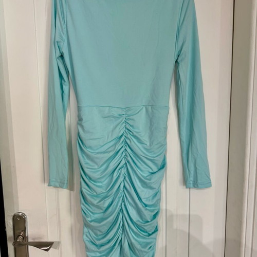 Elastic dress new with tags, size L, turquoise, back opening