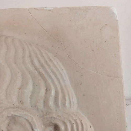 Relief depiction of Apollo of Olympia in plaster 25x28 cm without frame