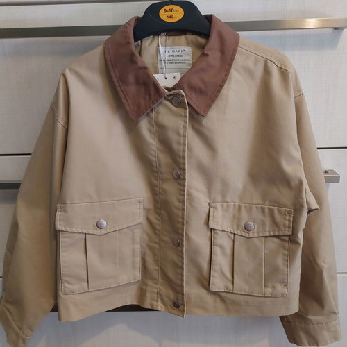 Primark children's spring jacket beige gabardine fabric, new