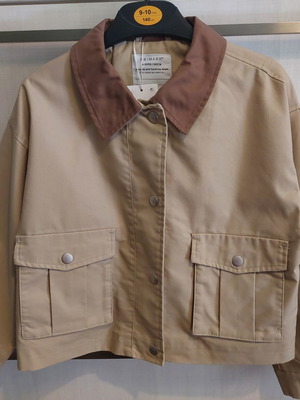 Primark children's spring jacket beige gabardine fabric, new