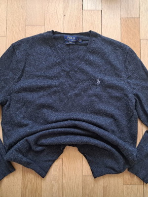 Polo Ralph Lauren sweater used, 100% merino wool, size M, gray