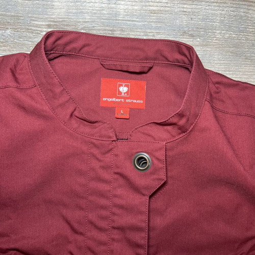 Engelbert Strauss Ladies Scrub Top Burgundy White Trim Size L like new