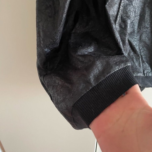 Attrattivo black crinkled asymmetric midi skirt like new, size Small