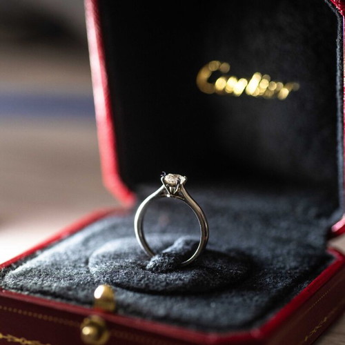 Cartier solitaire ring with diamond like new