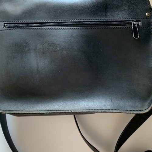 Kouros leather shoulder bag used, black