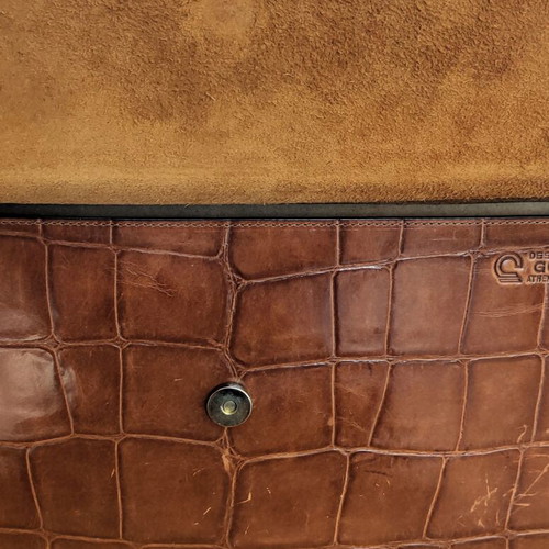 Leather Briefcase 3 Compartments used, brown