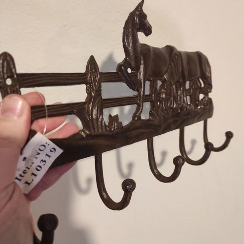 Cast iron Horses hanger 5 positions 36x13cm new