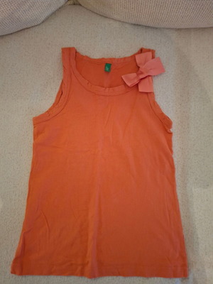 Benetton summer blouse for girls, size S, like new, orange