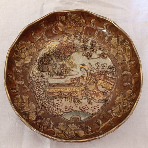 Chinese Satsuma decorative plate 20cm used, handmade