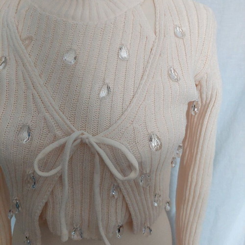 Zara set jacket with decorative top new, size M, white