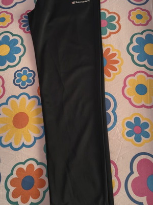 Champion shiny lycra straight pants like new, black, size L