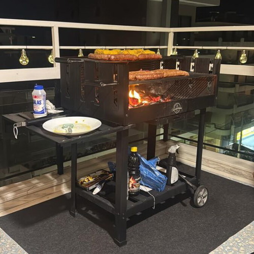 Spit medium-sized grill used, complete and in good condition