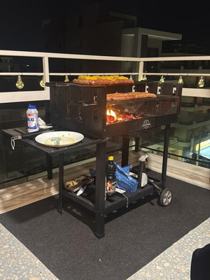 Spit medium-sized grill used, complete and in good condition