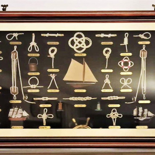 Framed nautical knots and sailboats new with glass