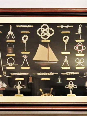 Framed nautical knots and sailboats new with glass