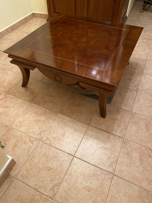 Solid Walnut Coffee Table 100cm x 100cm x 44cm like new