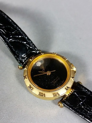 Leonard Genuine Diamond Vintage Gold-tone Quartz Women's Watch used