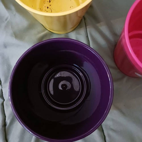 Ceramic flower pots new, set of 3 pieces 18x13 cm