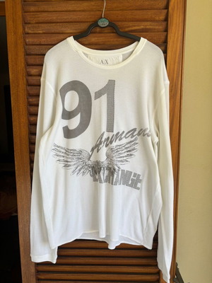 Armani Exchange men's shirt XXL used, white, loose weave