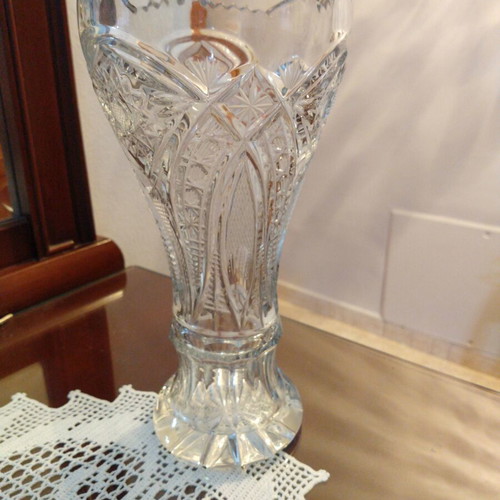 Crystal vase like new, height 24cm, opening 12.5cm