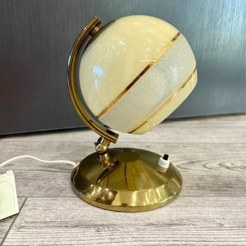 Λάμπα σατινέ γυάλινη mid century eye ball μεταχειρισμένη