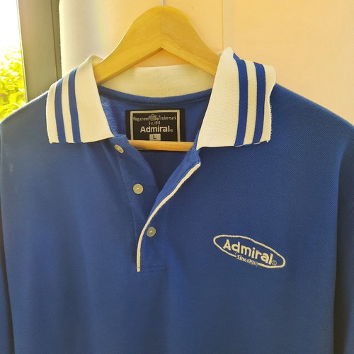 Admiral Men's Athletic Short-Sleeve Polo Shirt Used Blue