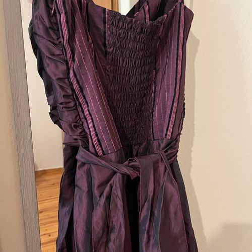 Vintage dress with sequins and side zipper, purple