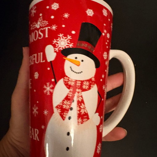 Large Christmas mug with snowman and festive phrase