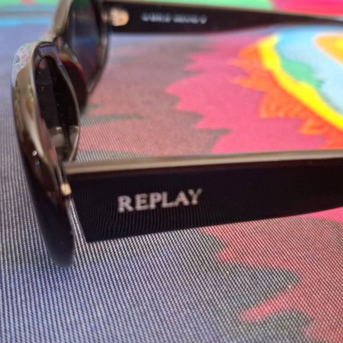 Replay Y2K Sunglasses Black Oval Frame new