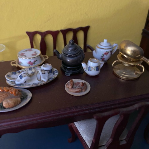 Harrods dining table and buffet miniatures used for dollhouse