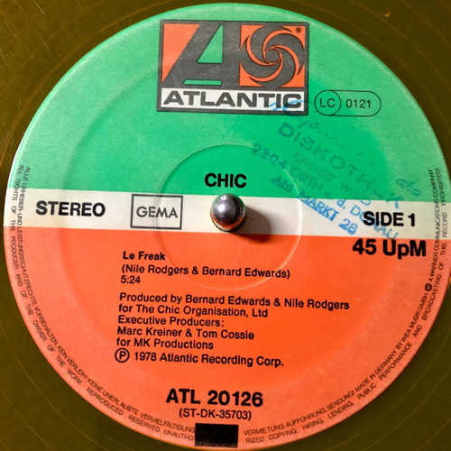 Chic Le Freak vinyl 12" 45 RPM maxi-single used, limited edition