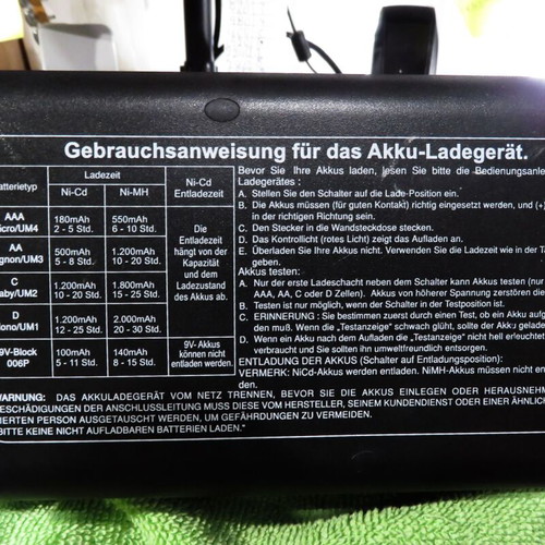 Heitech Universal Battery Charger MW6398GS used with Discharge Function